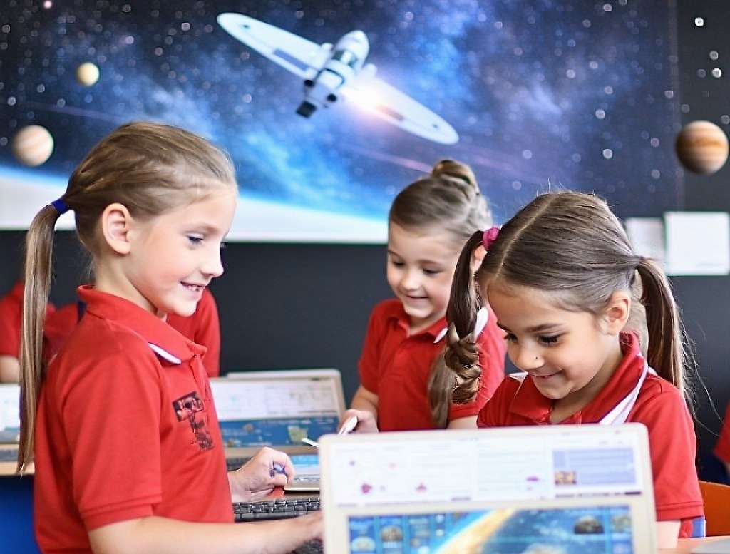 children at school participating in space work-1-1