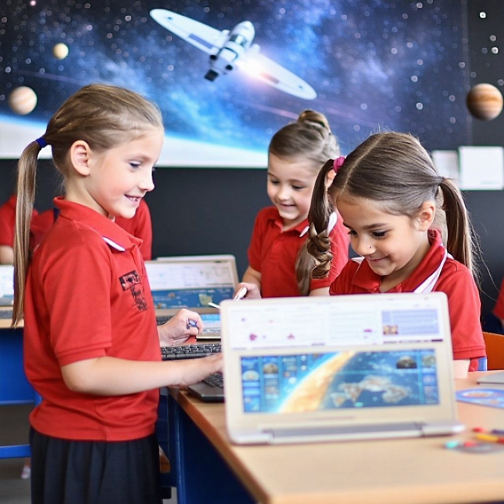 children at school participating in space work-1