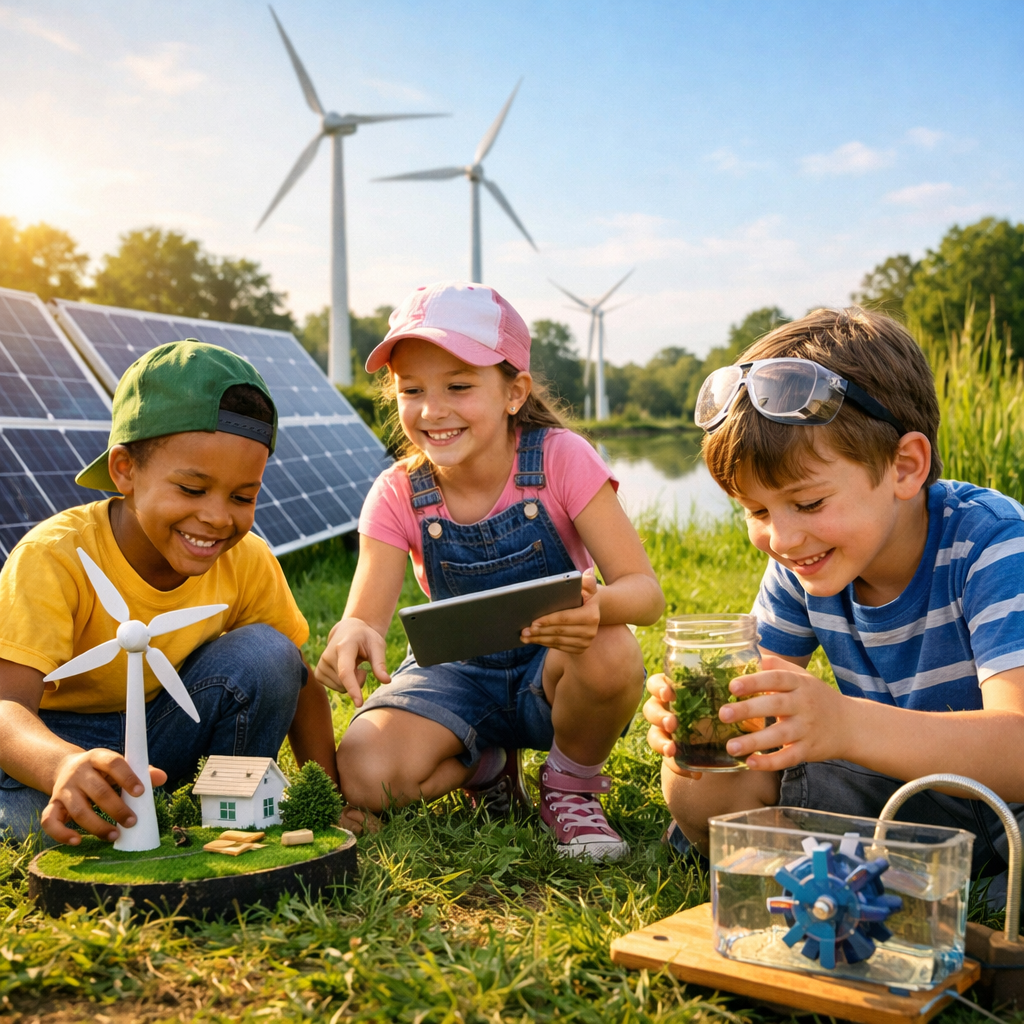 Children Discovering Solar Panels and Wind Turbines-1