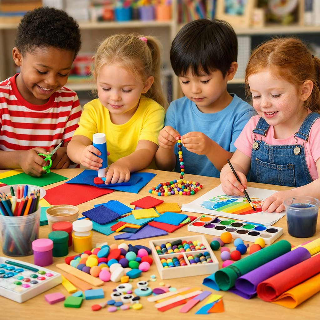 Children Exploring Natural Materials