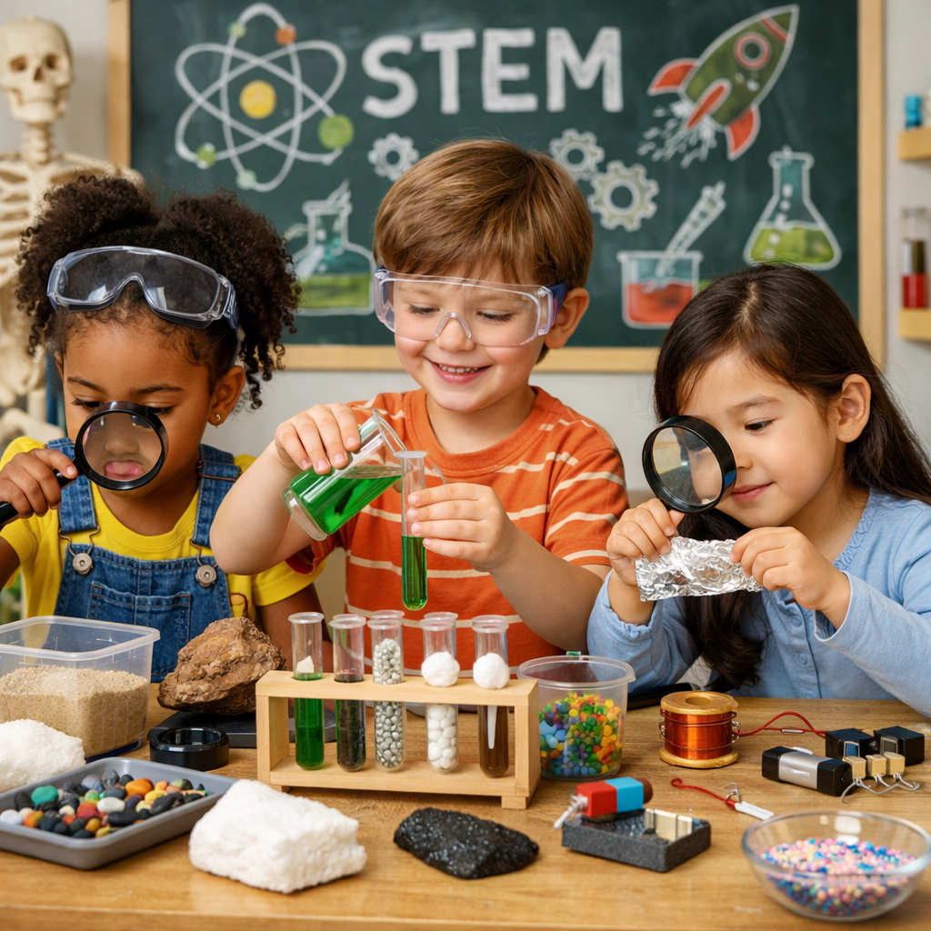 Children Exploring STEM Materials-1